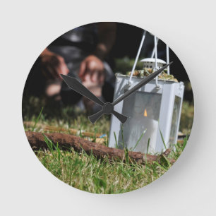 Lantern of light round clock
