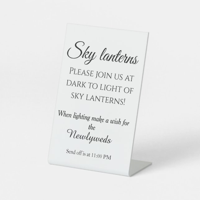 Lantern send off pedestal sign (Front)