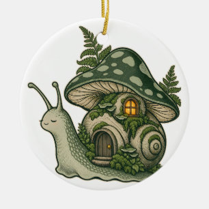 Lantern Snail Mushroom Cottage Ornament