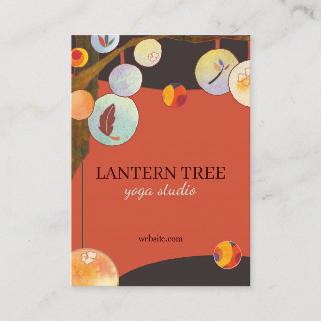 Lantern Tree Unique Yoga Business Card (Front)