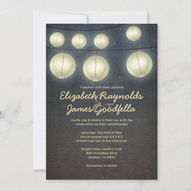 Lantern Wedding Invitations (Front)