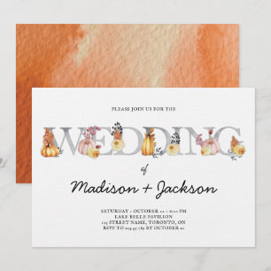Lantern Wedding Watercolor Autumn Invitation