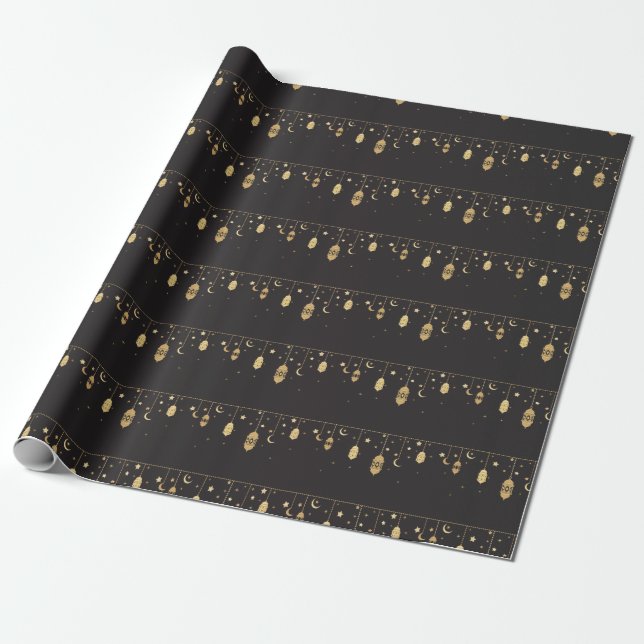 Lantern wrapping paper (Unrolled)