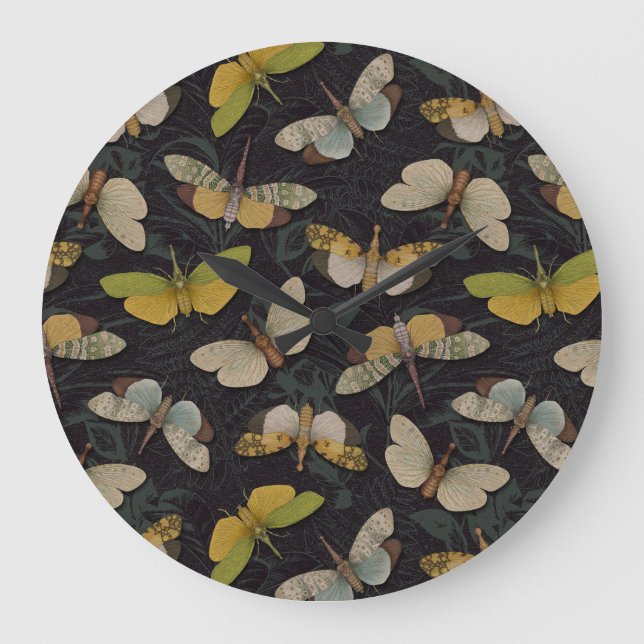 Lanternflies - Pyrops Candelaria & Planthoppers Large Clock (Front)