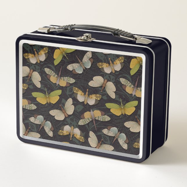 Lanternflies - Pyrops Candelaria & Planthoppers Metal Lunch Box (Front)