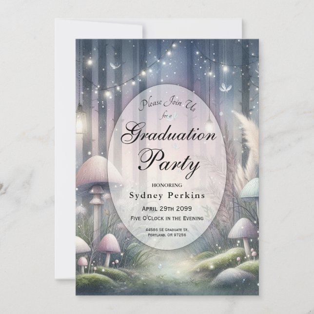 Lanternlight Dreams Enchanted Forest Graduation  Invitation (Front)