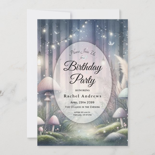 Lanternlight Dreams Enchanted Forest Invitation (Front)