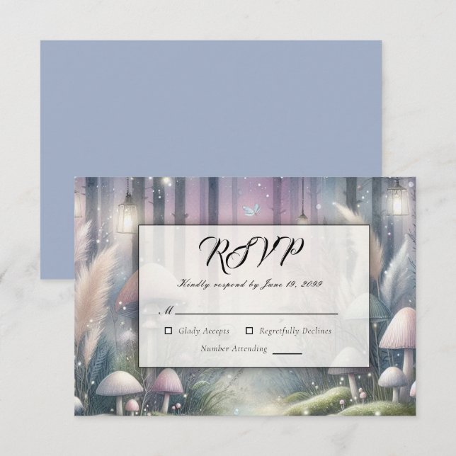 Lanternlight Dreams Enchanted Forest RSVP Card (Front/Back)
