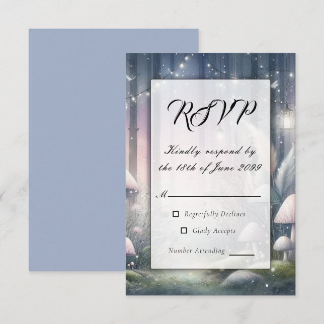 Lanternlight Dreams Enchanted Forest RSVP Card (Front/Back)