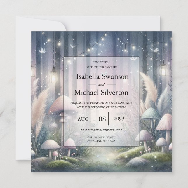 Lanternlight Dreams Enchanted Forest Wedding Invitation (Front)