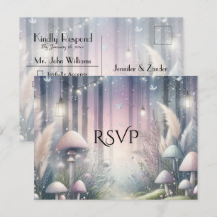 Lanternlight Dreams Enchanted Forest Wedding Invitation Postcard