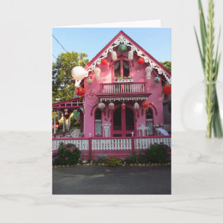 Lanterns and Pink Gingerbread - Martha's Vineyard Card