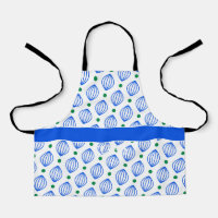 Lanterns Beige Blue Minimal Pattern