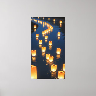 lanterns emitted a warm glow canvas print