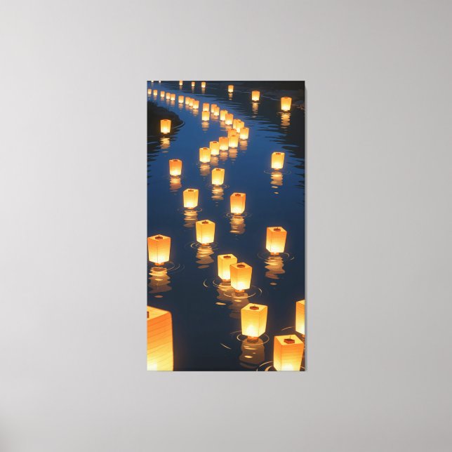 lanterns emitted a warm glow canvas print (Front)