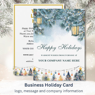 Lanterns Festive Christmas Business Logo  Holiday Card