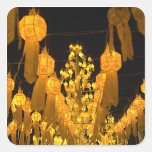 Lanterns for Loi Krathong festival. Square Sticker