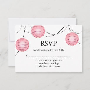 Lanterns in Pink RSVP Card