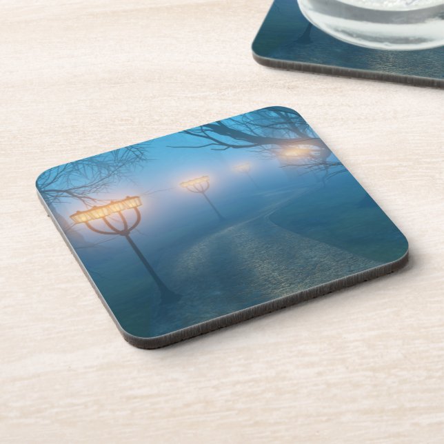 Lanterns in the Fog Cork Coasters (Left Side)