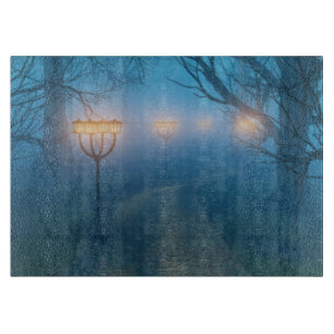 Lanterns in the Fog Cutting Board