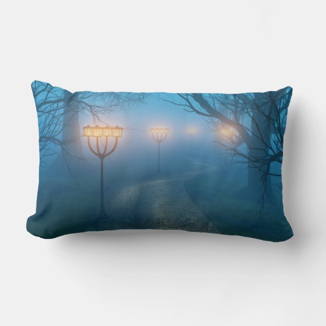 Lanterns in the Fog Pillow (Front)