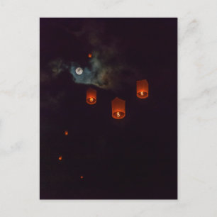 Lanterns in the sky postcard