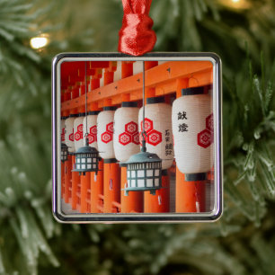 Lanterns inside Itsukushima Shrine Metal Tree Decoration