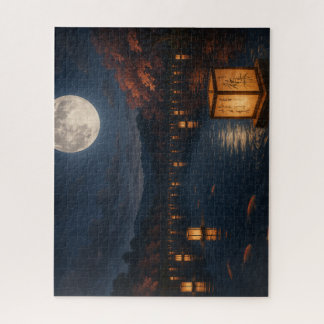 Lanterns on the River Beneath the Full Moon Jigsaw Puzzle