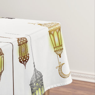 Lanterns Ramadan Mubarak Oriental Arabian Muslim Tablecloth