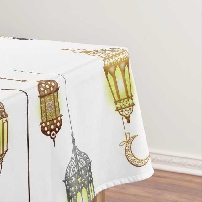 Lanterns Ramadan Mubarak Oriental Arabian Muslim Tablecloth (In Situ)