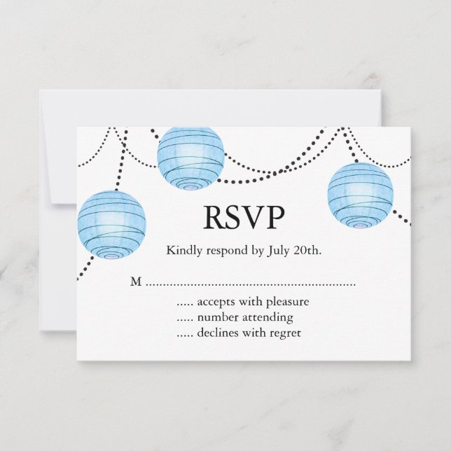 Lanterns RSVP in Blue Card (Front)