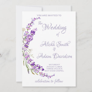 Lanvender Bouquet Wedding Invitation