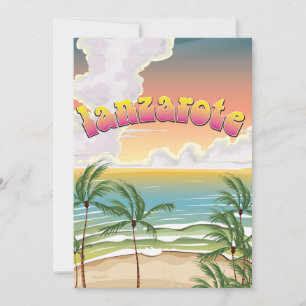 Lanzarote beach travel poster