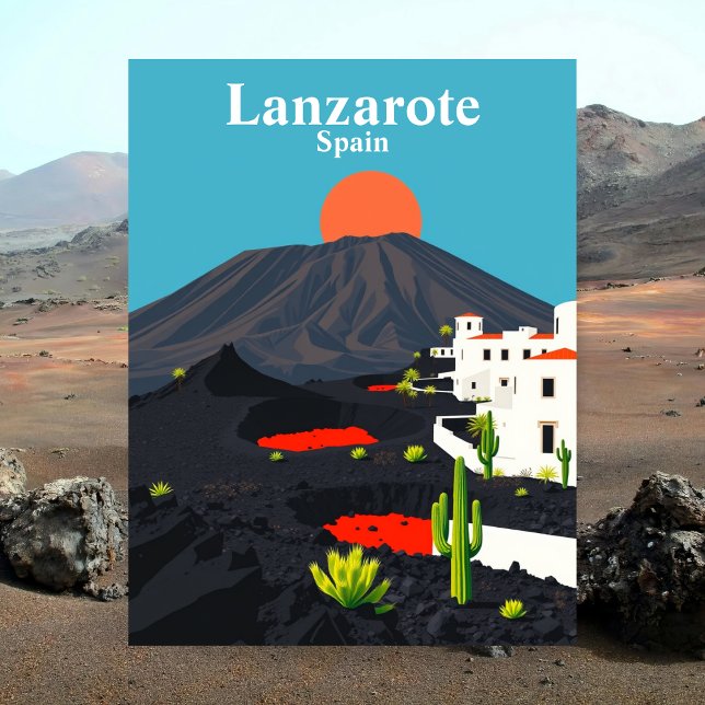 Lanzarote, Spain Vintage Travel Postcard (Lanzarote, Spain Vintage Travel Postcard)