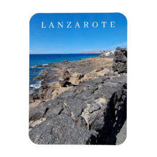 Lanzarote volcanic stones view fridge magnet