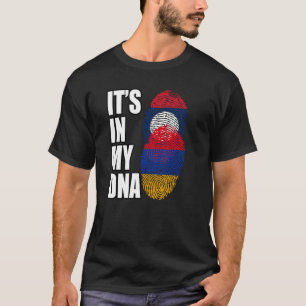 Lao And Armenian Mix DNA Heritage Flag T-Shirt
