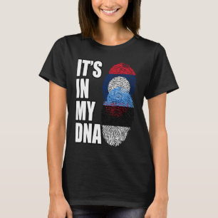 Lao And Estonian Mix DNA Heritage Flag T-Shirt