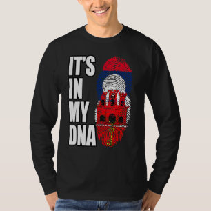 Lao And Gibraltar Mix Dna Heritage Flag T-Shirt