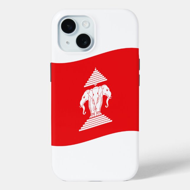 Lao Erawan Three Headed Elephant Flag Wave Case-Mate iPhone Case (Back)