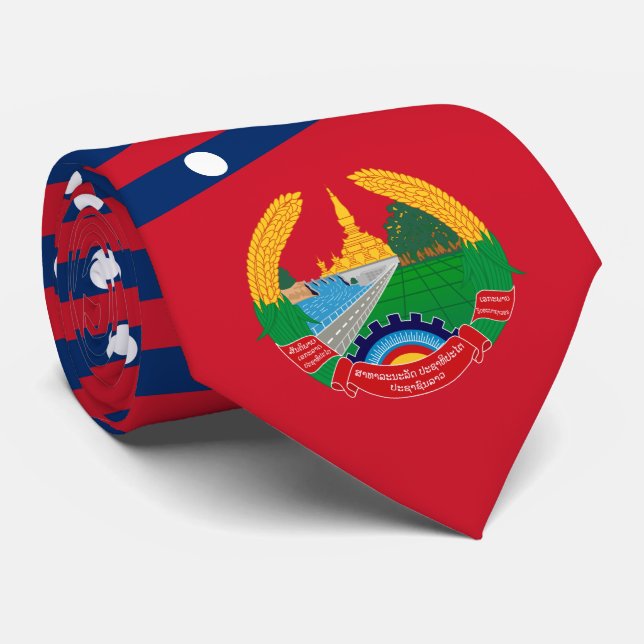 Lao Flag & Emblem, Flag of Laos Tie (Rolled)