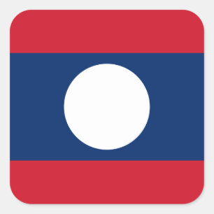 Lao Flag, Flag of Laos Square Sticker