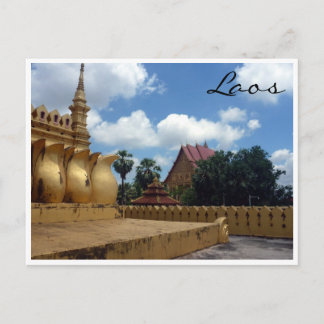 lao golden stupa postcard