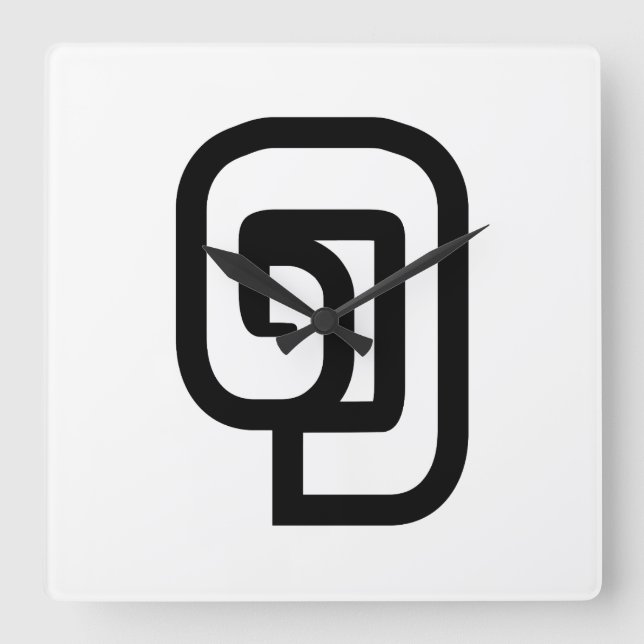 Lao / Laos Number One / 1 / ໑ (Nung/Nueng) Laotian Square Wall Clock (Front)