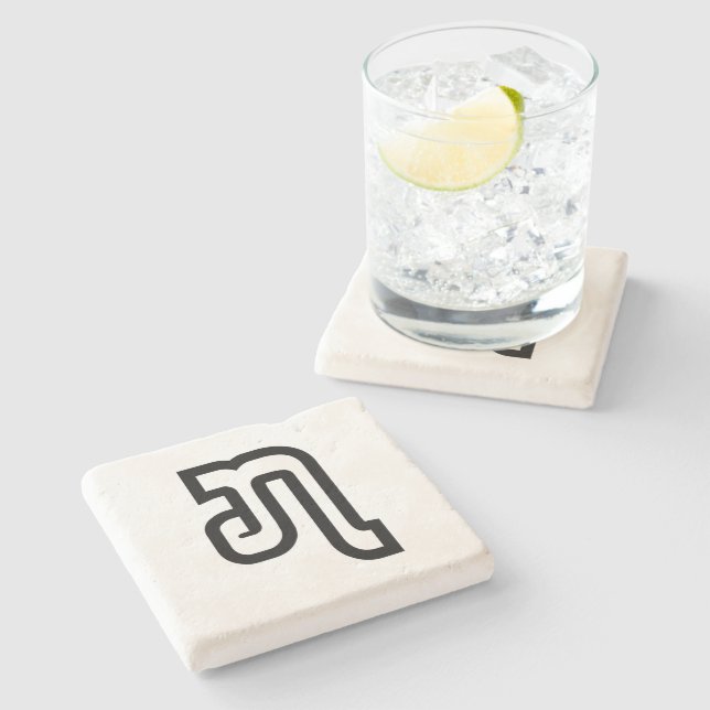 Lao / Laos Number Seven / 7 / ໗ (Jet/Chet) Laotian Stone Coaster (Side)