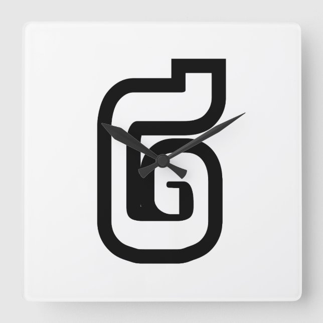 Lao / Laos Number Two / 2 / ໒ (Song) Laotian Square Wall Clock (Front)