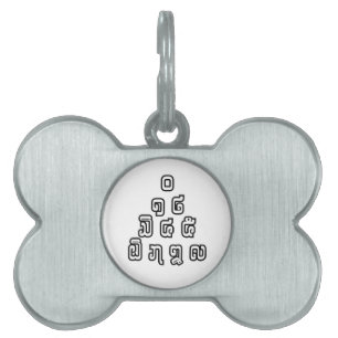 Lao / Laos Numbers Pyramid Laotian Language Script Pet Name Tag