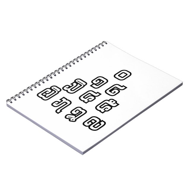 Lao / Laos Numbers Pyramid Laotian Language Script Spiral Notebook (Left Side)