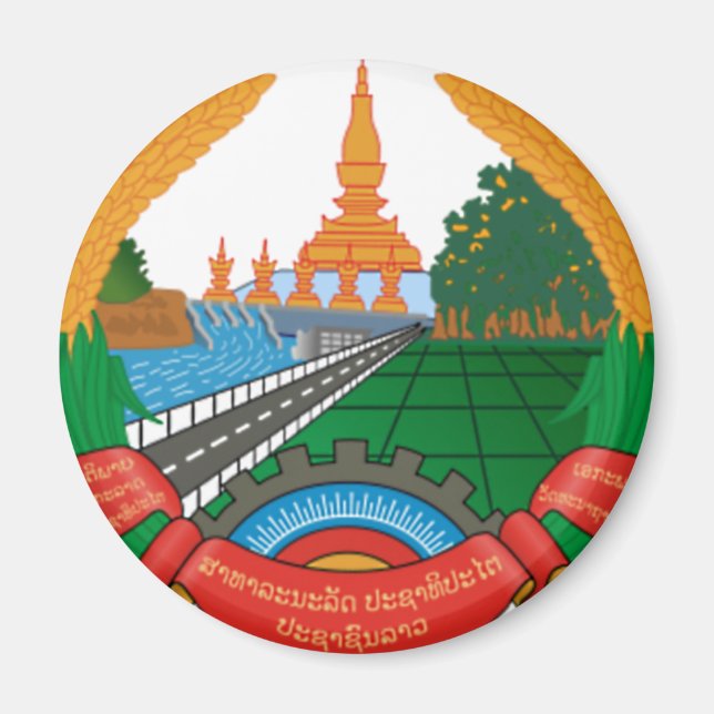 LAO NATIONAL EMBLEM - LAO BADGE MAGNET (Front)