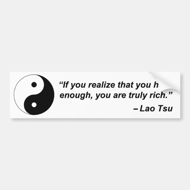 Lao Tsu Quote Bumper Sticker (Front)