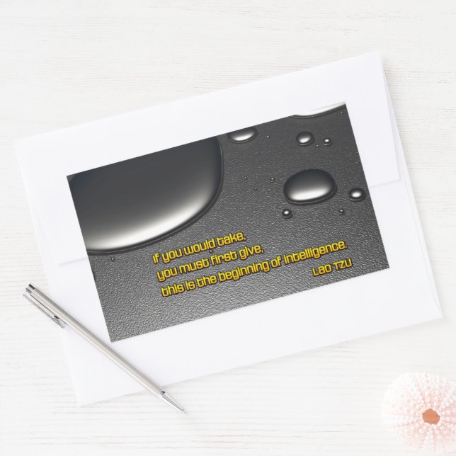 Lao Tzu Inspirational Quote "Intelligence" Rectangular Sticker (Envelope)